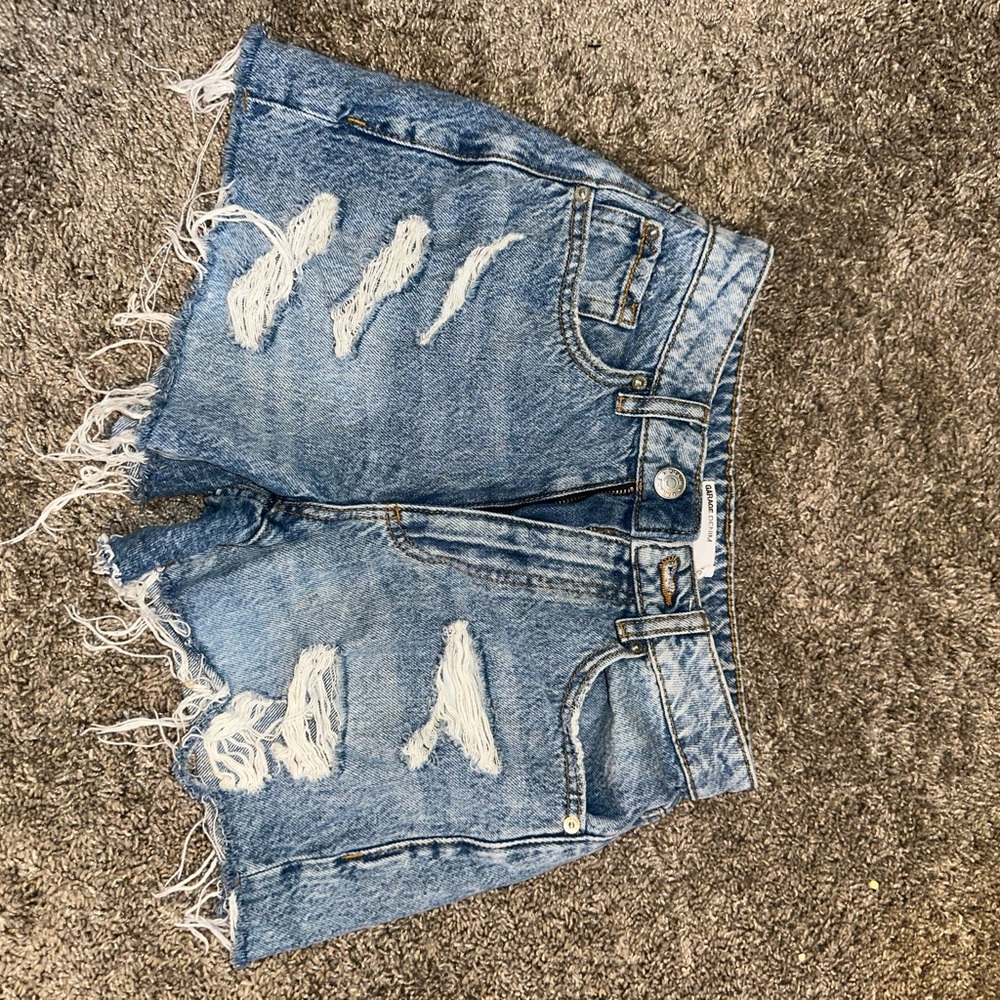 Distressed Blue Denim Shorts